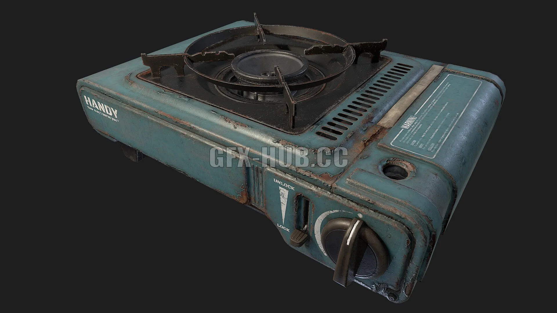 PBR Game 3D Model – Portable Gas Stove PBR