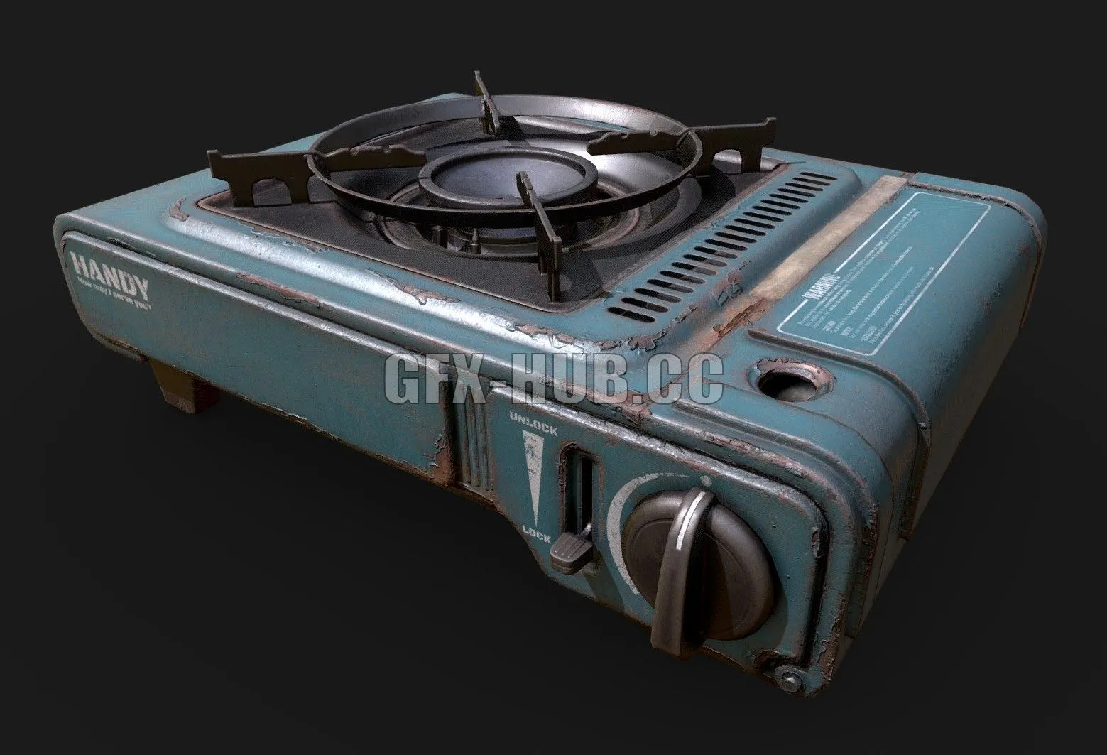 PBR Game 3D Model – Portable gas stove