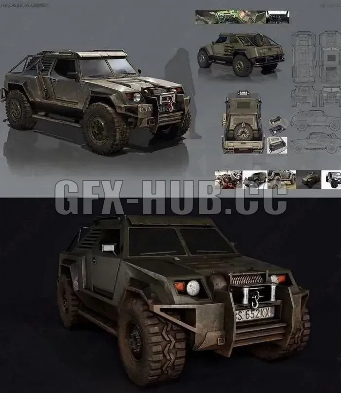 PBR Game 3D Model – Armored SUV PBR