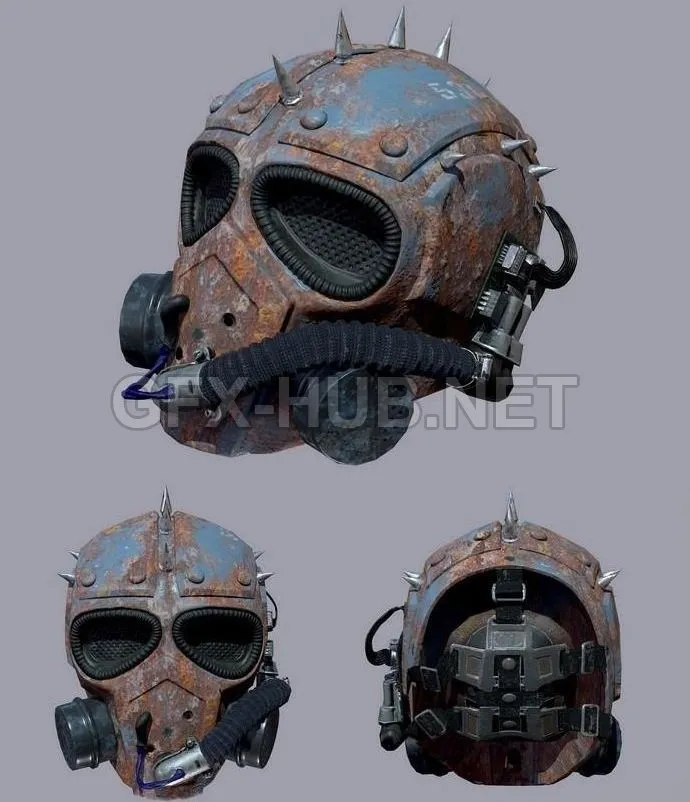 PBR Game 3D Model – Post apocalyptic helmet