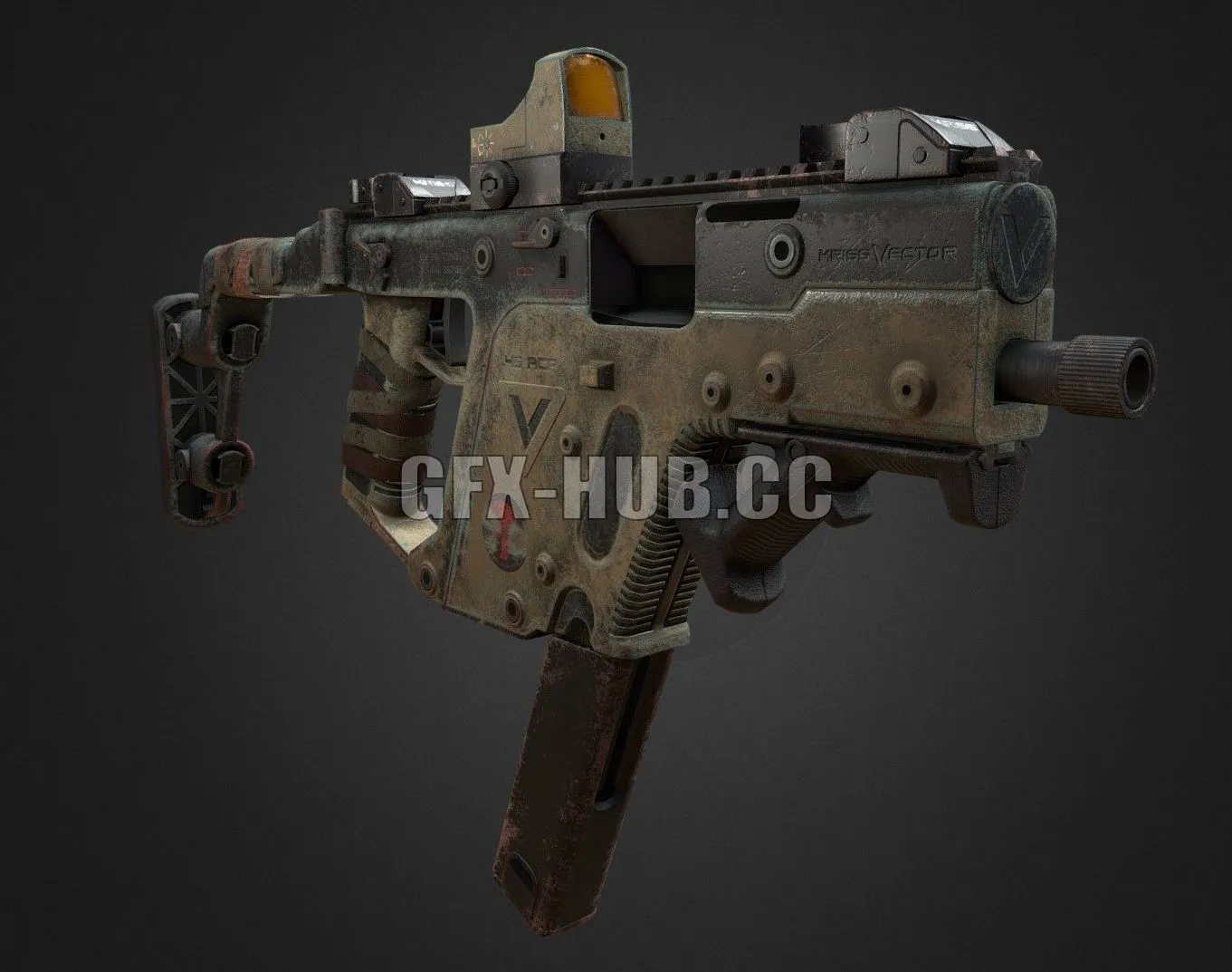 PBR Game 3D Model – Post-Apocalyptic Kriss Vector
