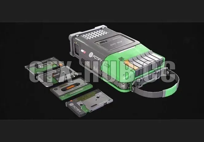 PBR Game 3D Model – Potify – Cassette Player