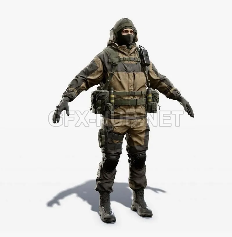 PBR Game 3D Model – Army Man Trooper