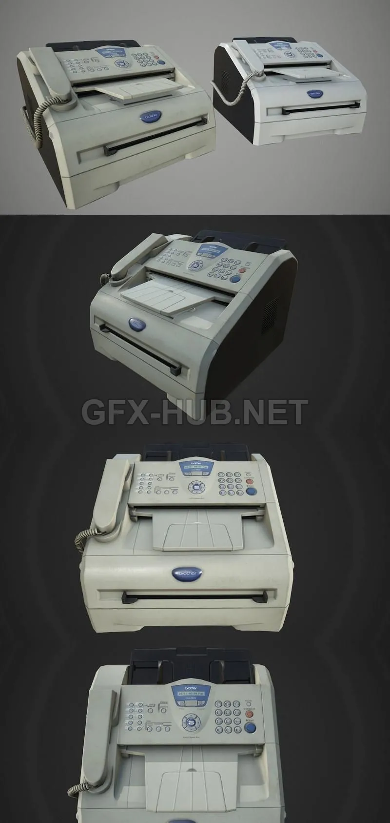 PBR Game 3D Model – Printer Brother IntelliFax 2820