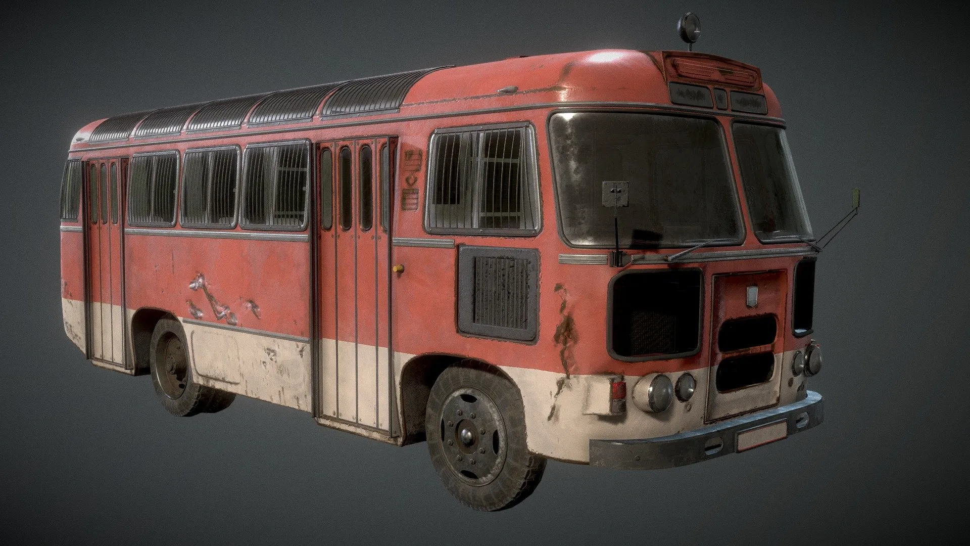PBR Game 3D Model – Prison Bus