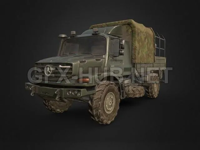 PBR Game 3D Model – Army Mercedes
