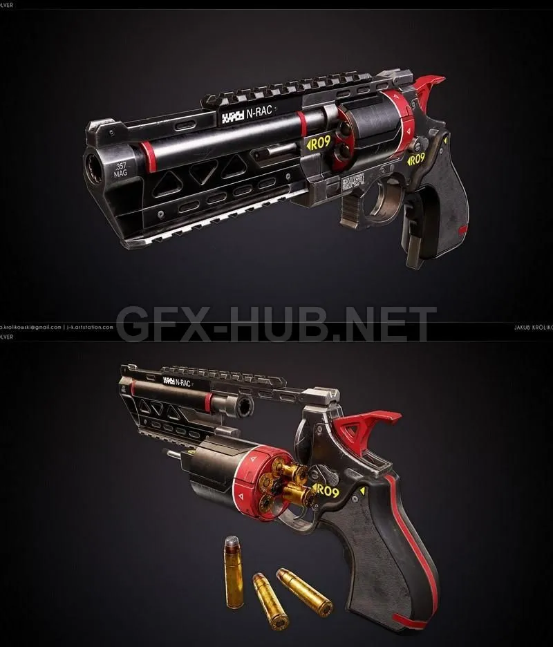 PBR Game 3D Model – R9 Revolver