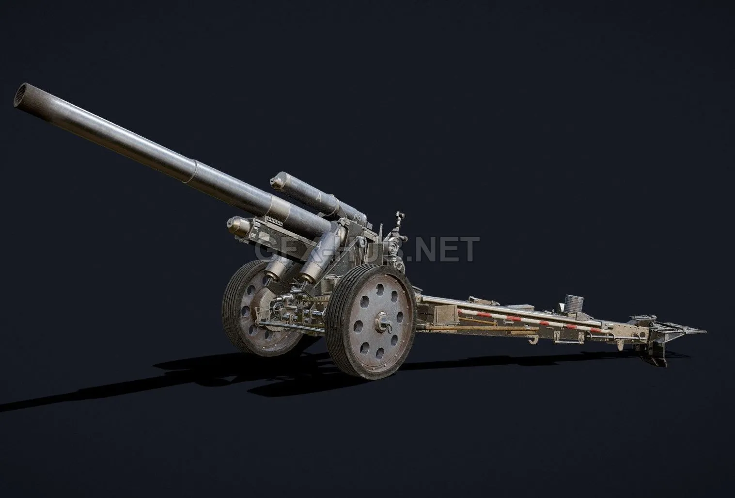 PBR Game 3D Model – 15cm SFH 18 Howitzer
