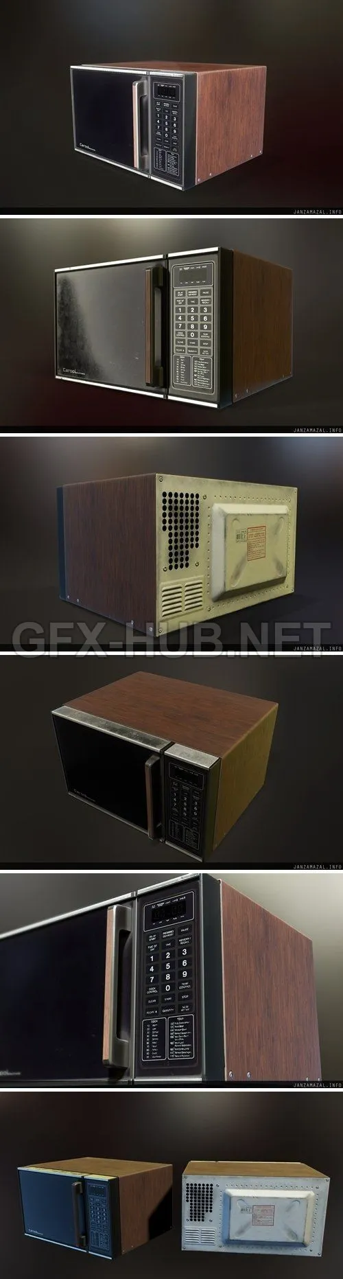 PBR Game 3D Model – ArtStation – 80s Microwave