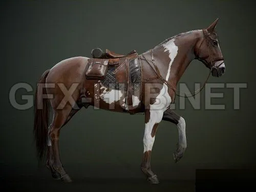 PBR Game 3D Model – Ready Horse V2 (max, fbx, obj)