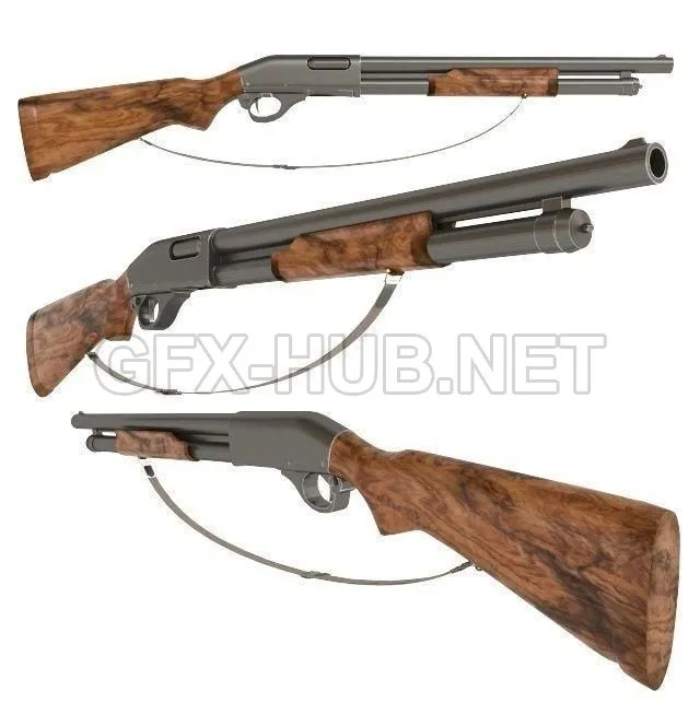 PBR Game 3D Model – Remington M870