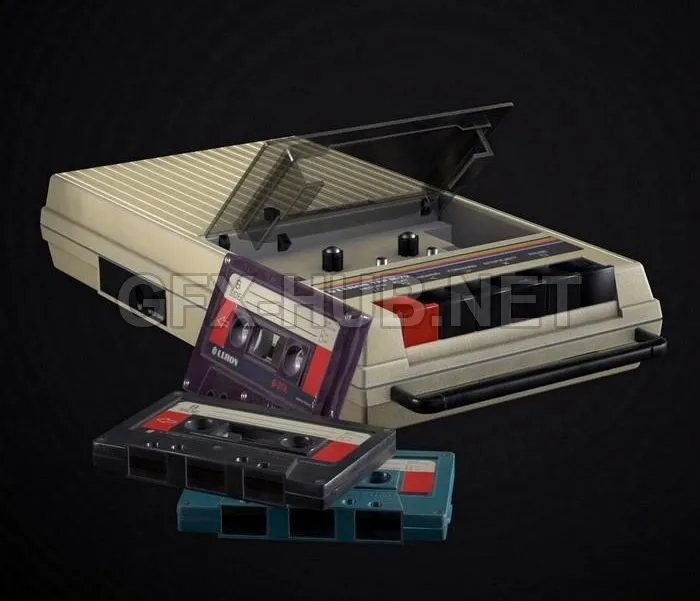 PBR Game 3D Model – Retro Audio Tape Recorder