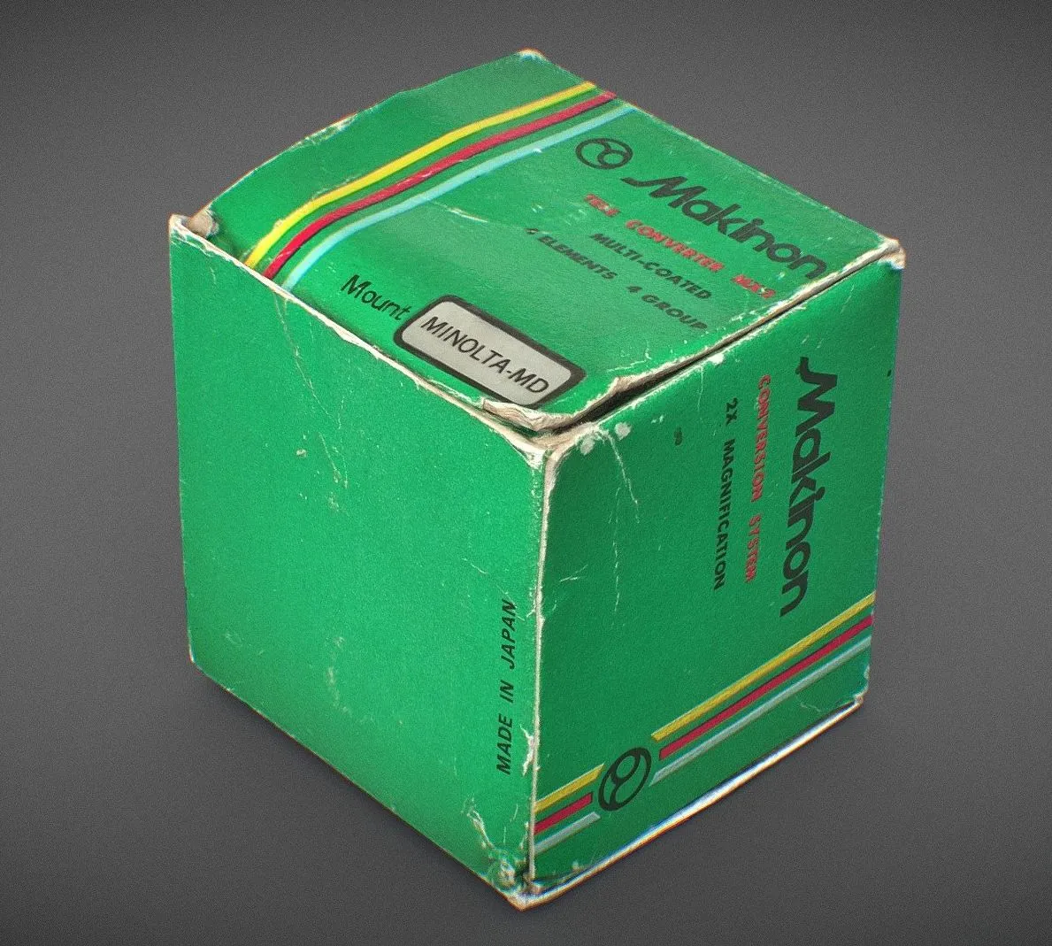 PBR Game 3D Model – Retro Makinon lens teleconverter packaging
