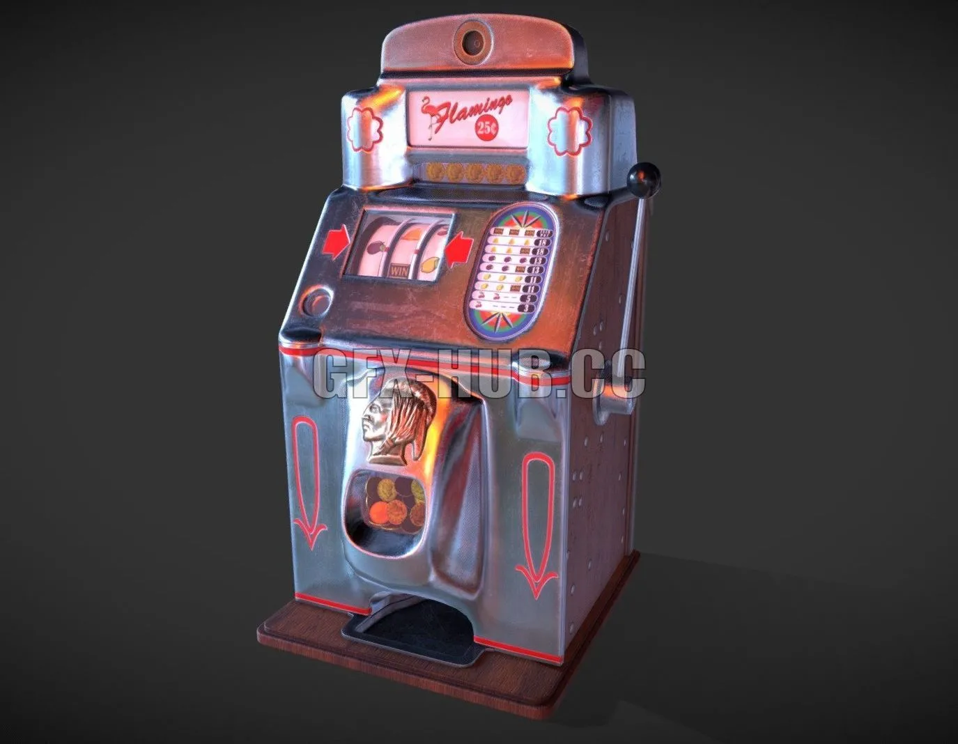 PBR Game 3D Model – Retro slot machine