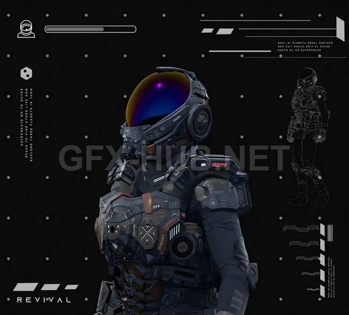 PBR Game 3D Model – Revival Space Suit