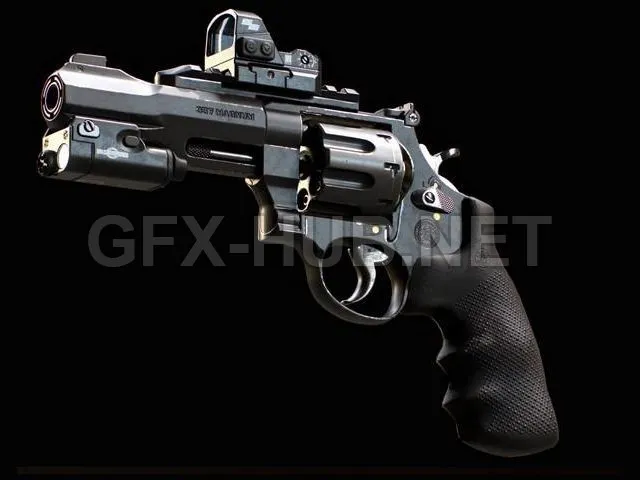 PBR Game 3D Model – Revolver S&W 357 MAGNUM