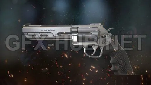 PBR Game 3D Model – Revolver SW 500 MAGNUM COMPETITOR
