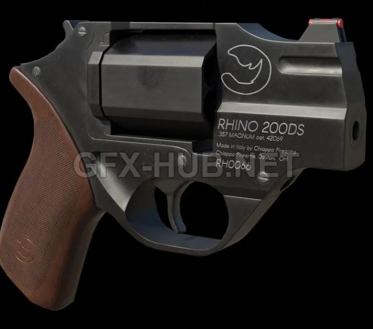 PBR Game 3D Model – Rhino revolver PBR