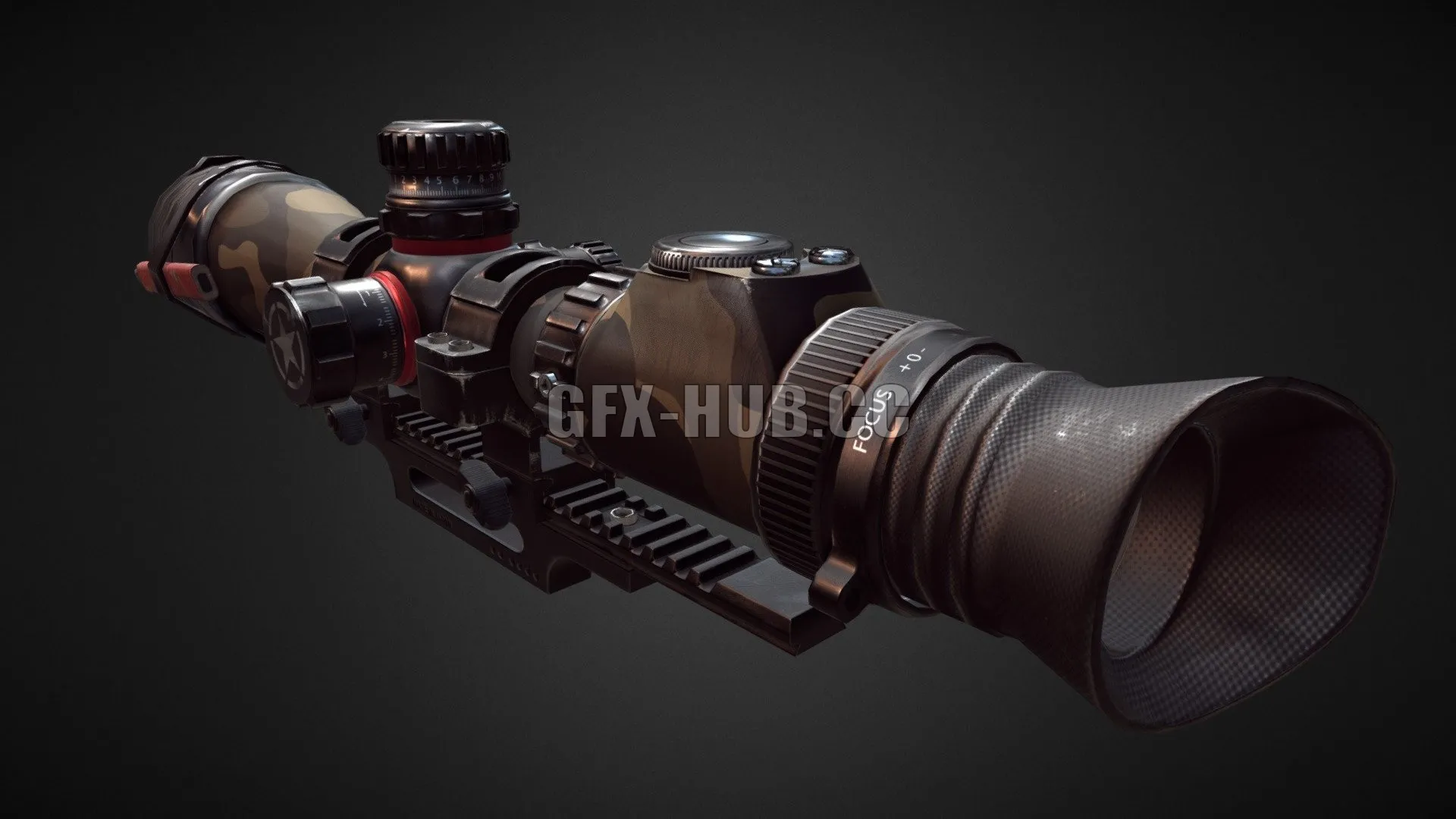 PBR Game 3D Model – Rifle Scope PBR