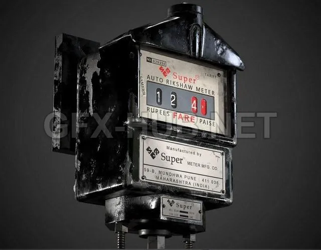 PBR Game 3D Model – Rikshaw Meter