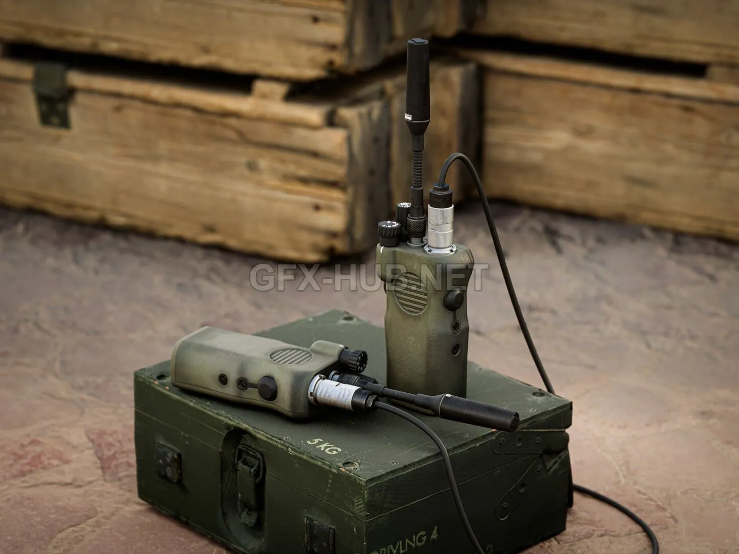 PBR Game 3D Model – RO Tactical Radio a-9695