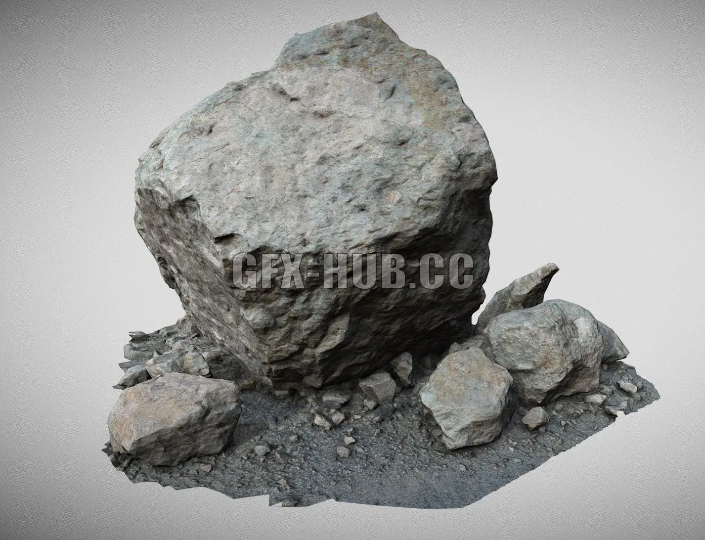 PBR Game 3D Model – Rock scan 01