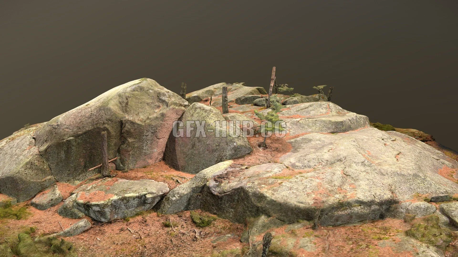 PBR Game 3D Model – Rock terrain