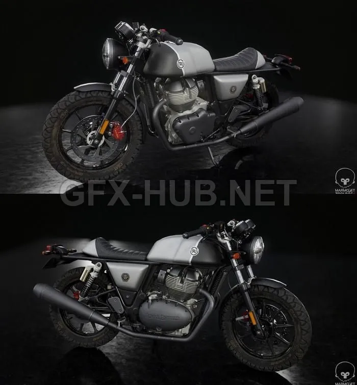 PBR Game 3D Model – Royal Enfield Continental GT 650
