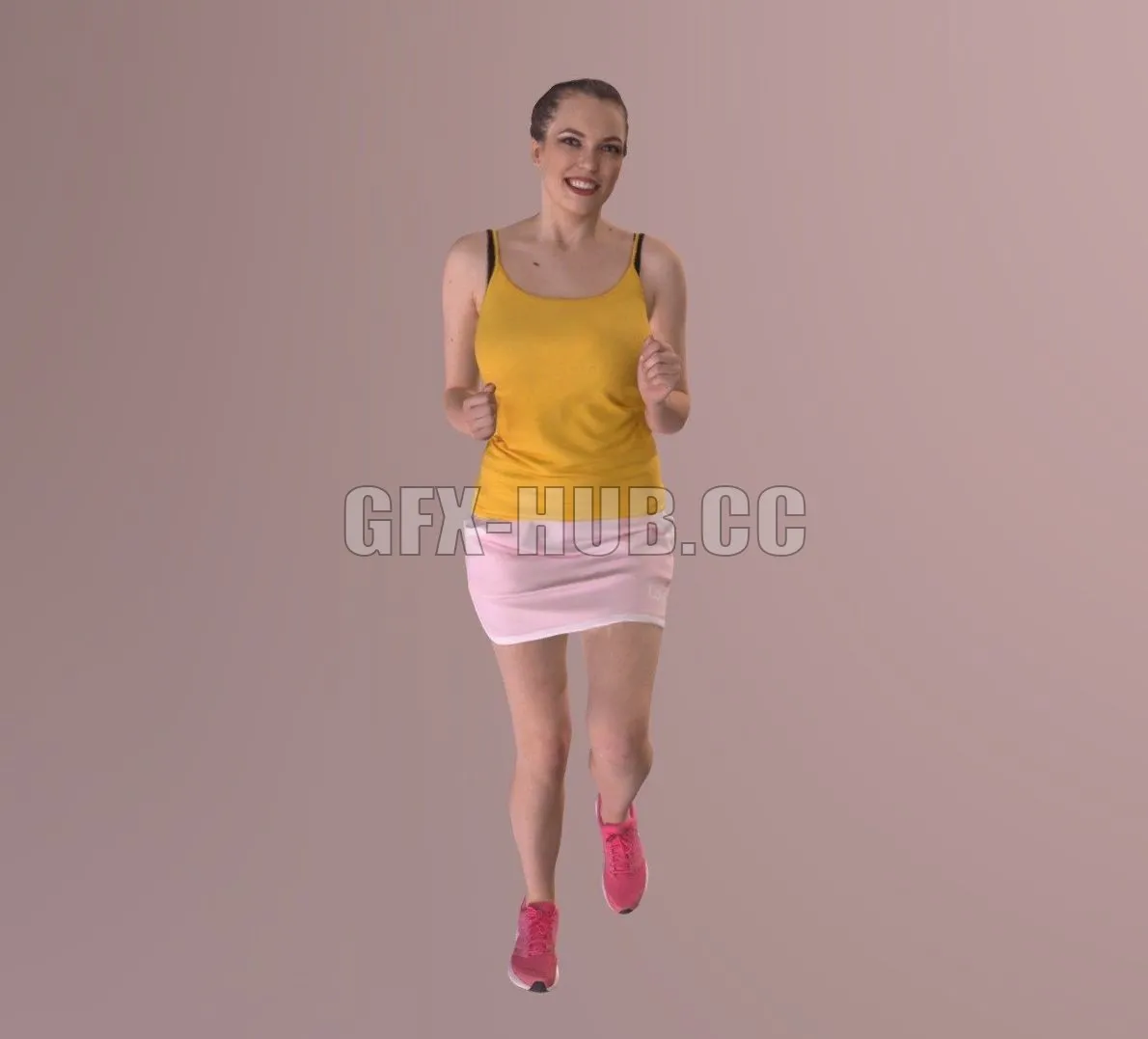 PBR Game 3D Model – Running Woman Sports Domi Skirt Tanktop