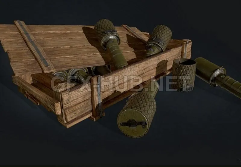 PBR Game 3D Model – Russian Grenade RGD33