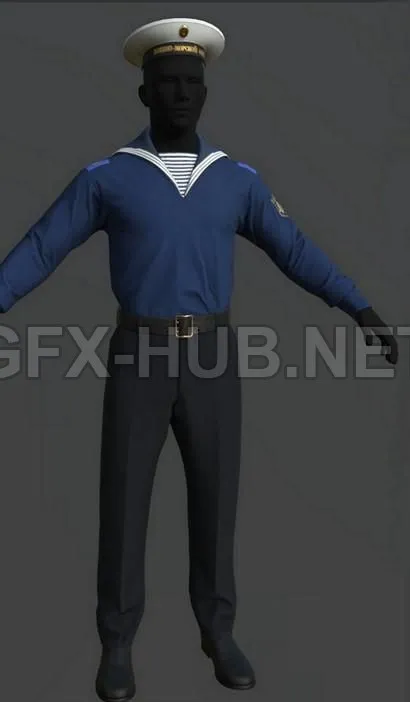 PBR Game 3D Model – Sailor uniform