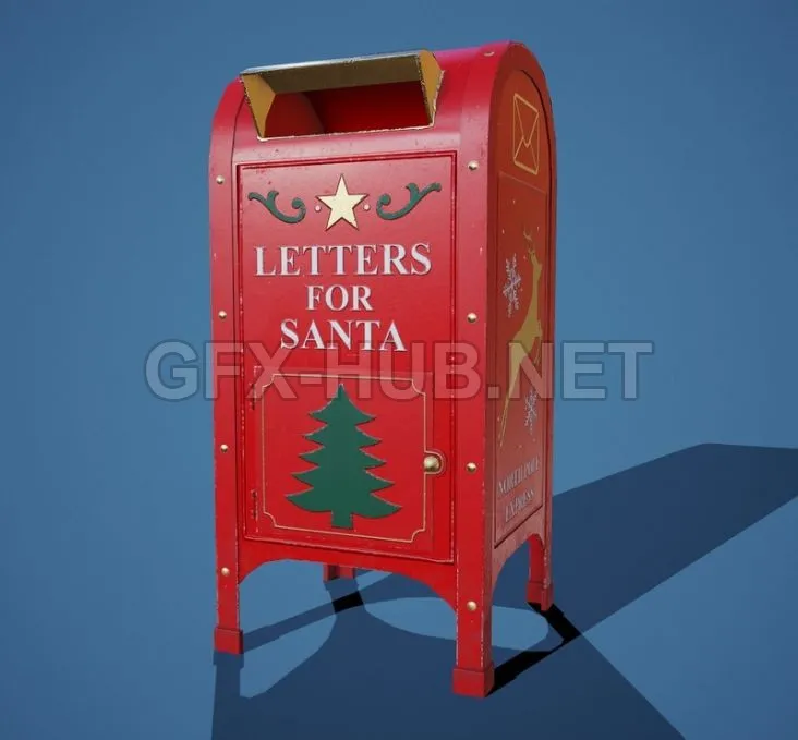 PBR Game 3D Model – Santa Post Box