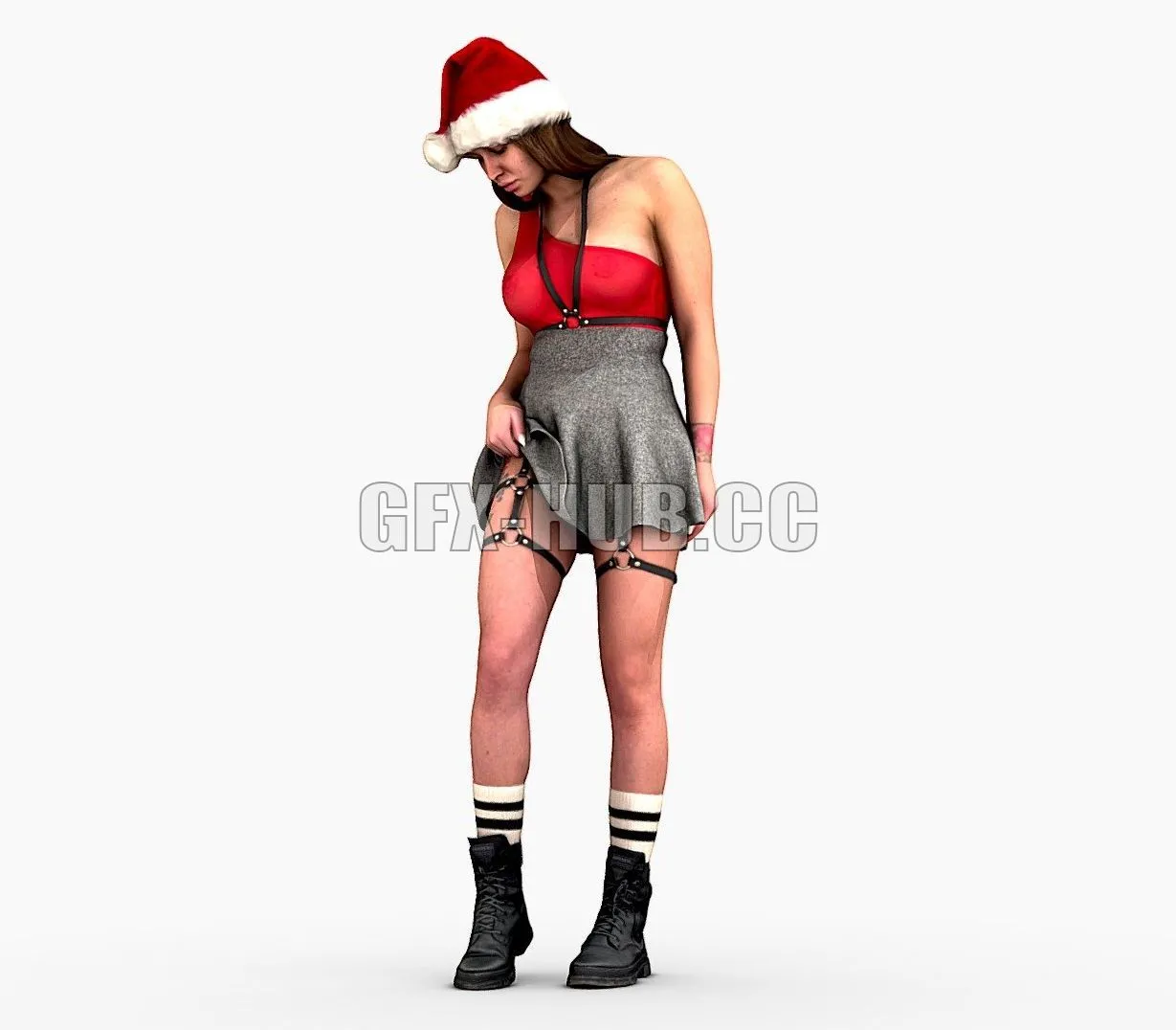 PBR Game 3D Model – Santas Bad Girl