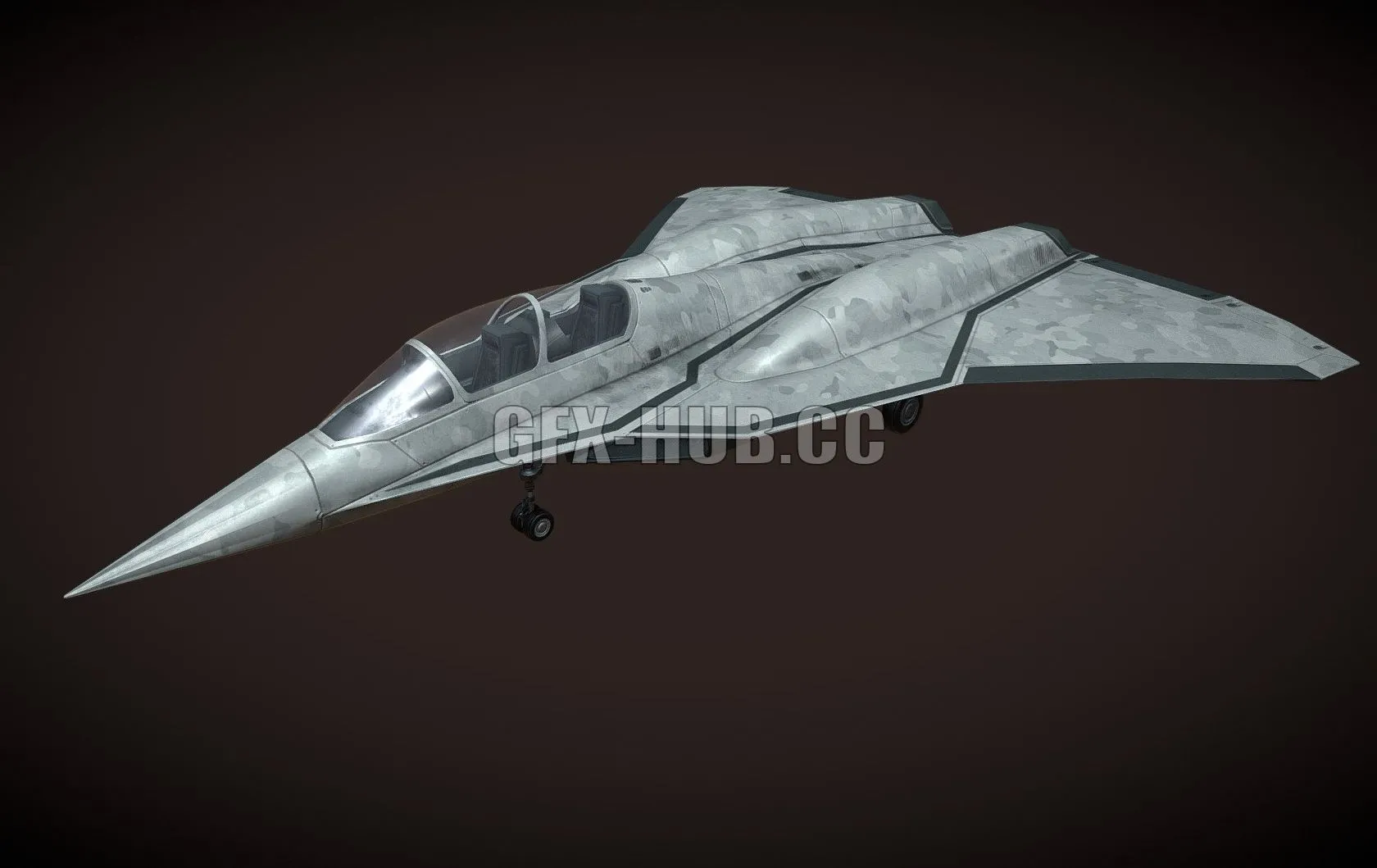 PBR Game 3D Model – SCAF Fighter jet