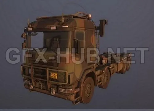 PBR Game 3D Model – Scania Military Truck