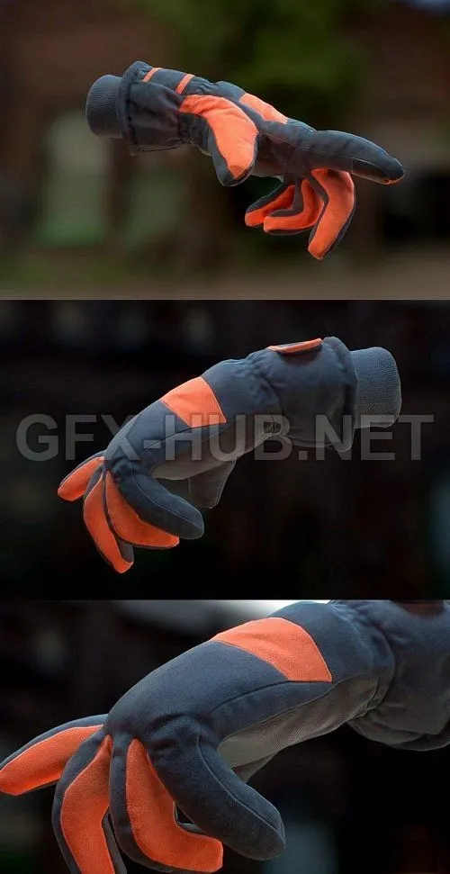PBR Game 3D Model – Scanned Gloves (max, fbx, obj)