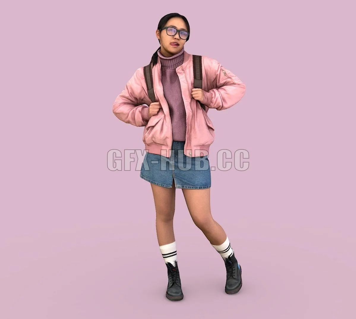PBR Game 3D Model – Schoolgirl