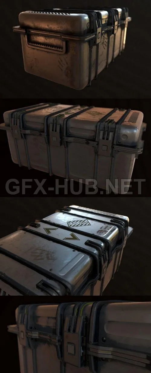 PBR Game 3D Model – Sci fi Ammunition Box