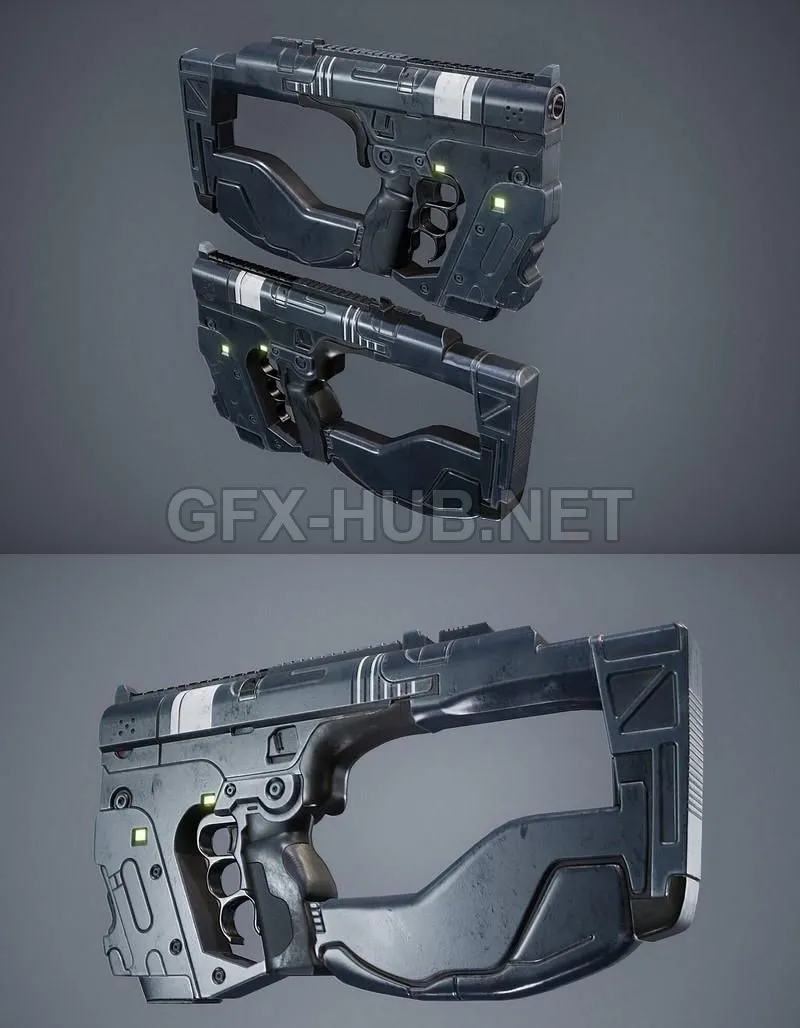 PBR Game 3D Model – Sci-Fi Handgun