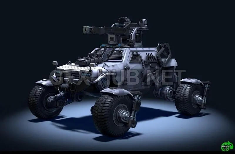 PBR Game 3D Model – Sci-Fi Military Buggy PBR