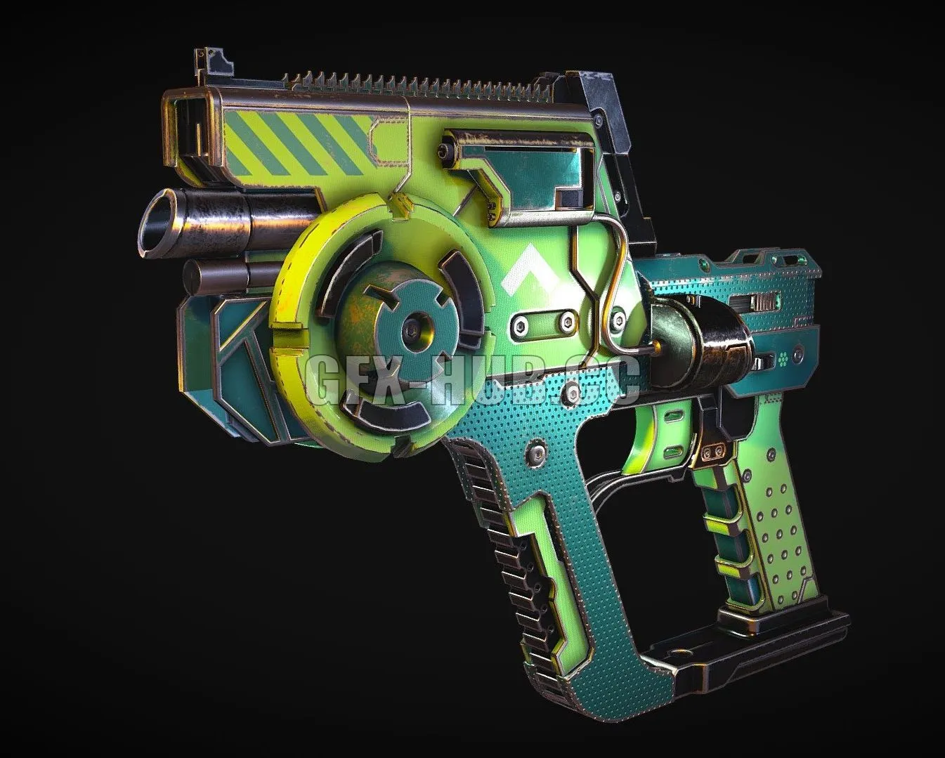 PBR Game 3D Model – Sci-fi pistol