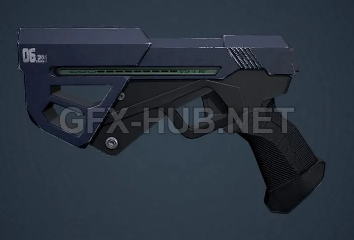 PBR Game 3D Model – Sci-Fi Police Gun
