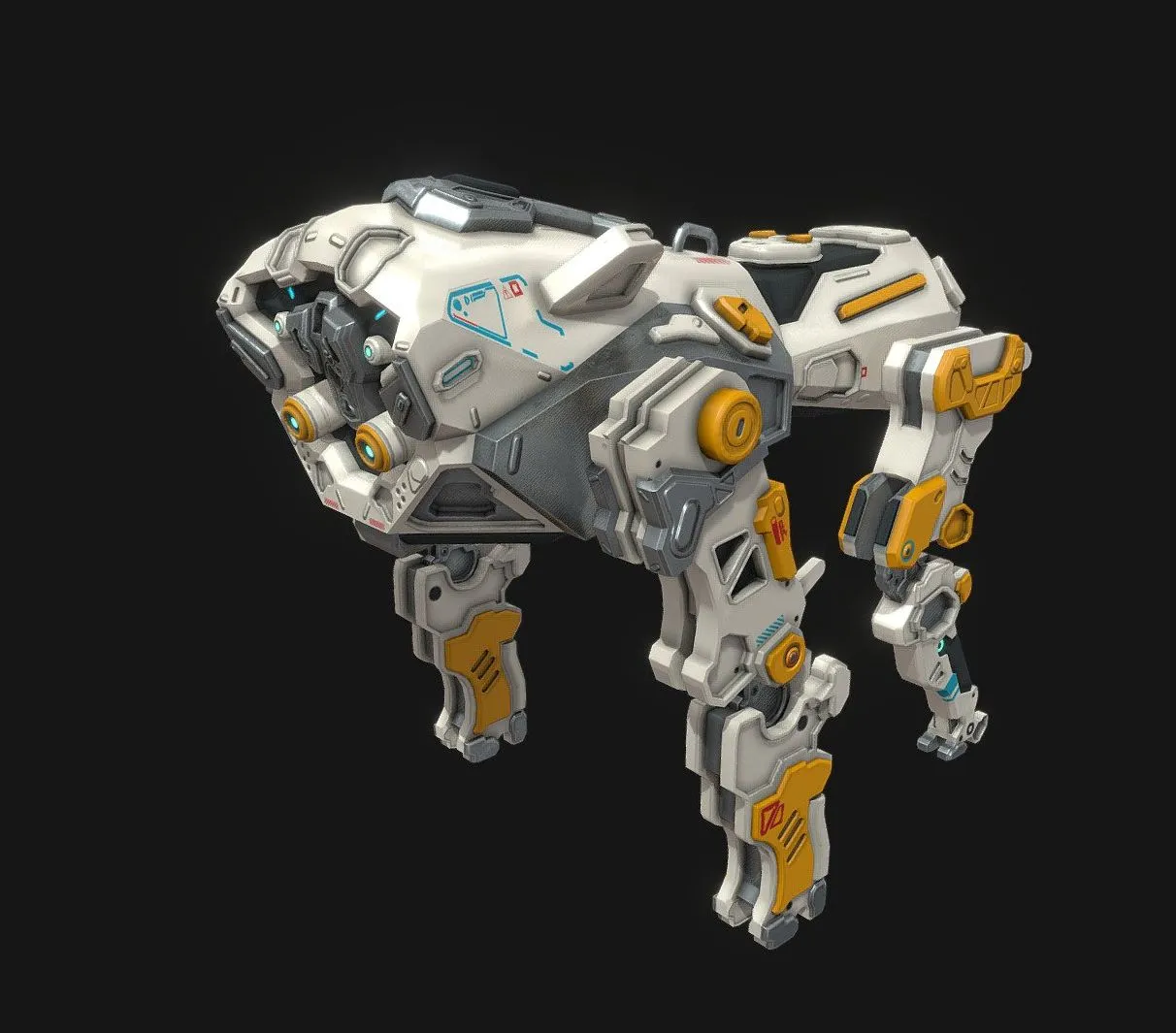 PBR Game 3D Model – Sci-fi quadruped scout robot