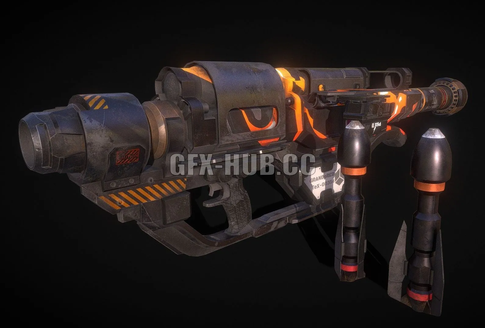 PBR Game 3D Model – Sci-fi Rocket Launcher Skin Edition