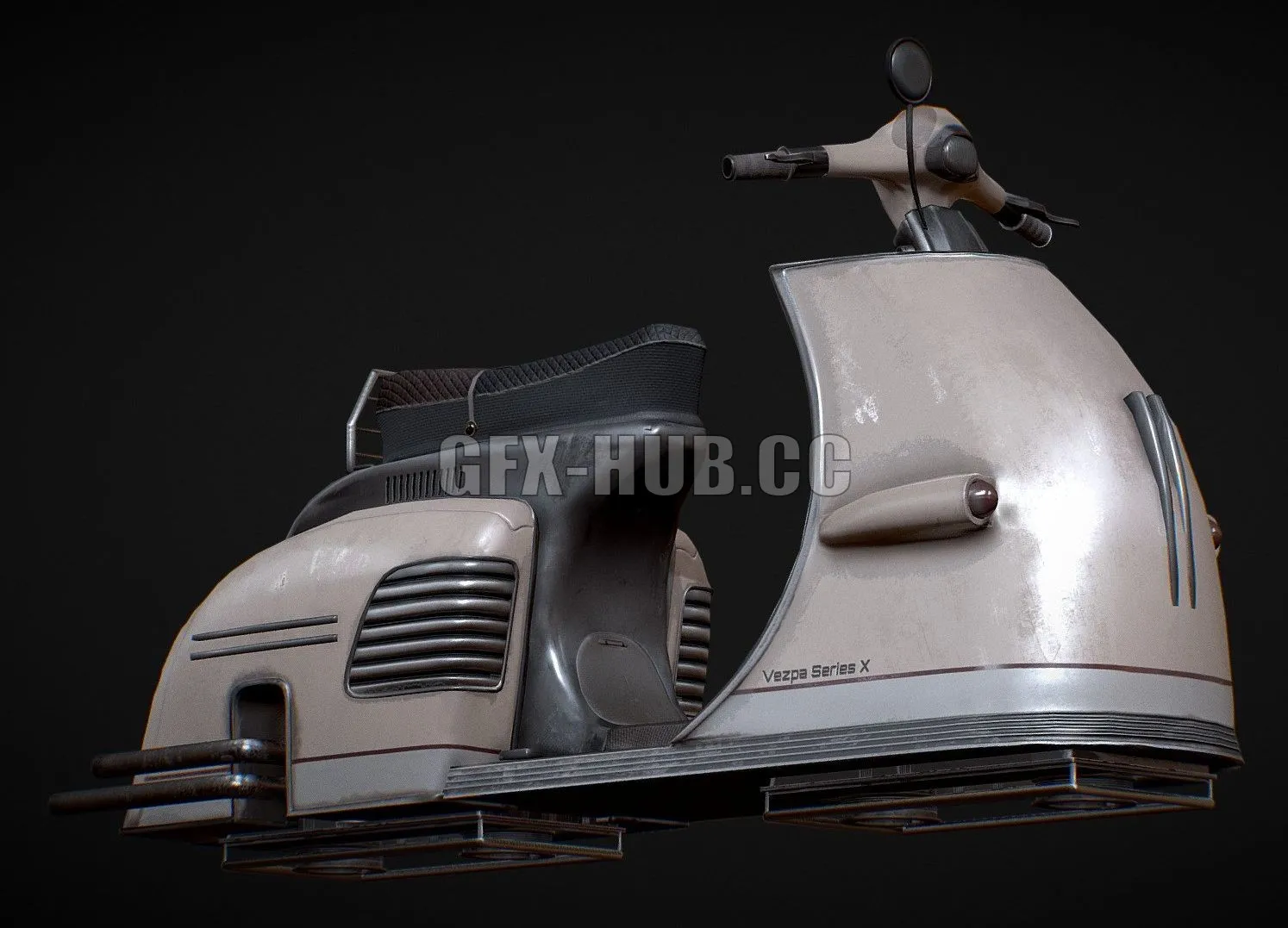 PBR Game 3D Model – Sci-Fi Scooter