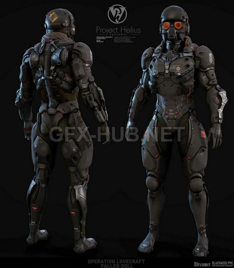 PBR Game 3D Model – Sci-FI Warrior Armor PBR