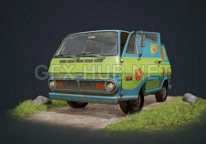 PBR Game 3D Model – Scooby-doo mystery machine
