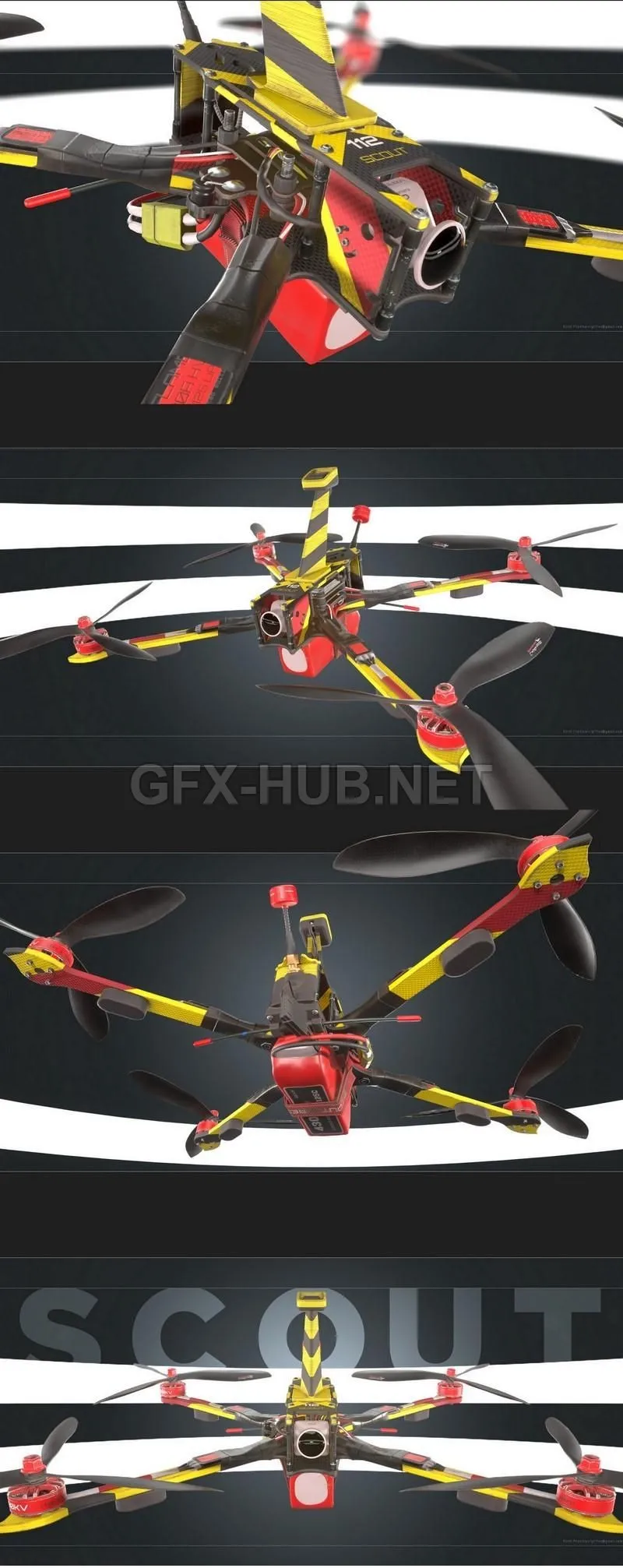PBR Game 3D Model – Scout Drone