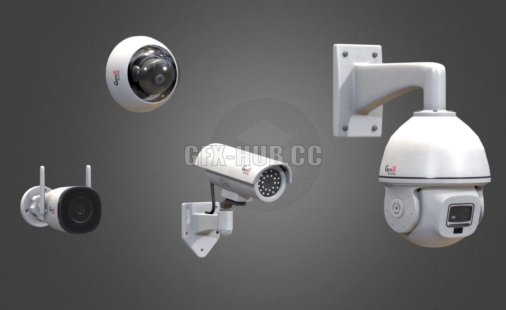 PBR Game 3D Model – Security Cameras