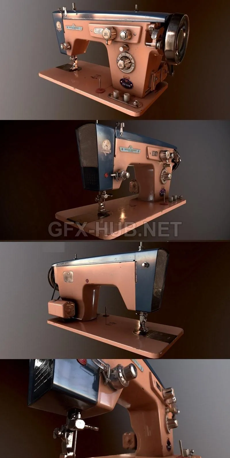 PBR Game 3D Model – Sewing Machine